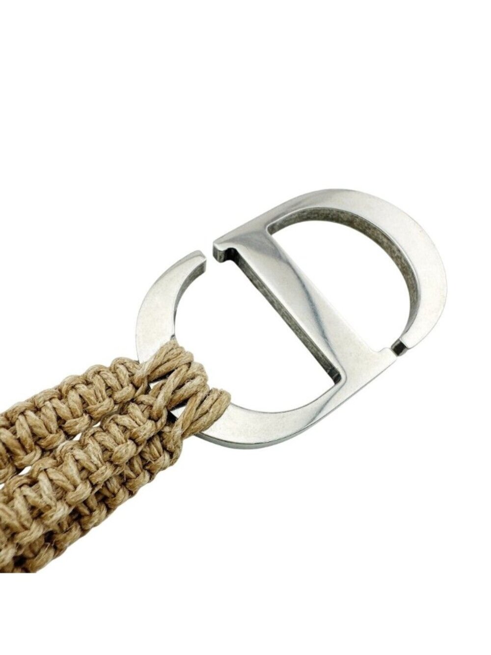 Dior CD Logo Raffia Belt Beige